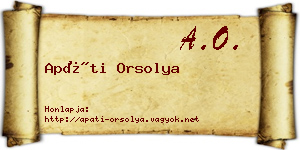 Apáti Orsolya névjegykártya