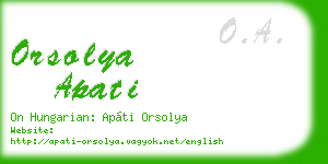 orsolya apati business card
