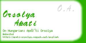orsolya apati business card